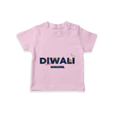 Celebrating Diwali - Customized Kids T-Shirt - PINK - 0-5 Months Old (Chest 17")