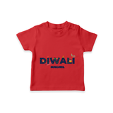 Celebrating Diwali - Customized Kids T-Shirt - RED - 0-5 Months Old (Chest 17")