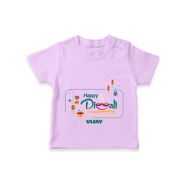 Enjoy This Diwali - Customized Kids T-Shirt - LILAC - 0-5 Months Old (Chest 17")