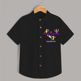 My First Diwali - Diwali Themed Customized Kids Shirt - BLACK - 0 - 6 Months Old (Chest 23")