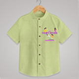 My First Diwali - Diwali Themed Customized Kids Shirt - PASTEL GREEN - 0 - 6 Months Old (Chest 23")