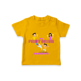 My First Diwali - Diwali Themed Customized Kids T-Shirt - CHROME YELLOW - 0-5 Months Old (Chest 17")