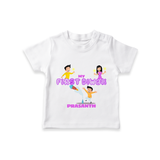 My First Diwali - Diwali Themed Customized Kids T-Shirt - WHITE - 0-5 Months Old (Chest 17")