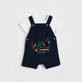 It's My First Diwali - Customized Kids Dungaree Set - NAVY BLUE - 0 - 5 Months Old (Chest 18")