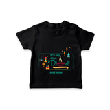 It's My First Diwali - Customized Kids T-Shirt - BLACK - 0-5 Months Old (Chest 17")