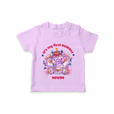 It's My First Diwali, Diwali Celebration - Customized Kids T-Shirt - LILAC - 0-5 Months Old (Chest 17")