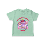 It's My First Diwali, Diwali Celebration - Customized Kids T-Shirt - MINT GREEN - 0-5 Months Old (Chest 17")