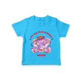 It's My First Diwali, Diwali Celebration - Customized Kids T-Shirt - SKY BLUE - 0-5 Months Old (Chest 17")