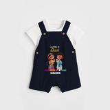 Lighting Up Diwali - Customized Kids Dungaree Set - NAVY BLUE - 0 - 5 Months Old (Chest 18")