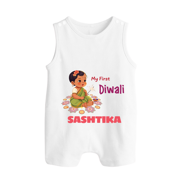 Happy Diwali | Little Light of the Celebration Romper Suit - WHITE - 0 - 5 Months Old (Chest 18")