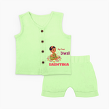 Happy Diwali | Little Light of the Celebration Jabla Set - PASTEL GREEN - 0 - 3 Months Old (Chest 9.8")