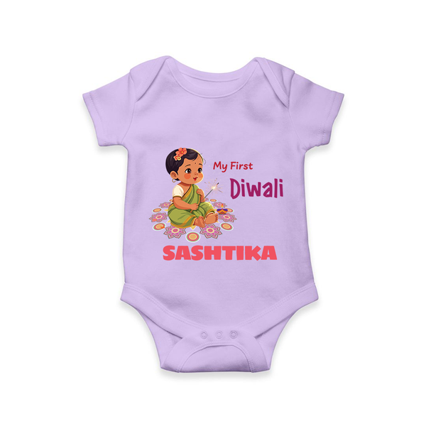 Happy Diwali | Little Light of the Celebration Romper - LILAC - New Born (Chest 14")
