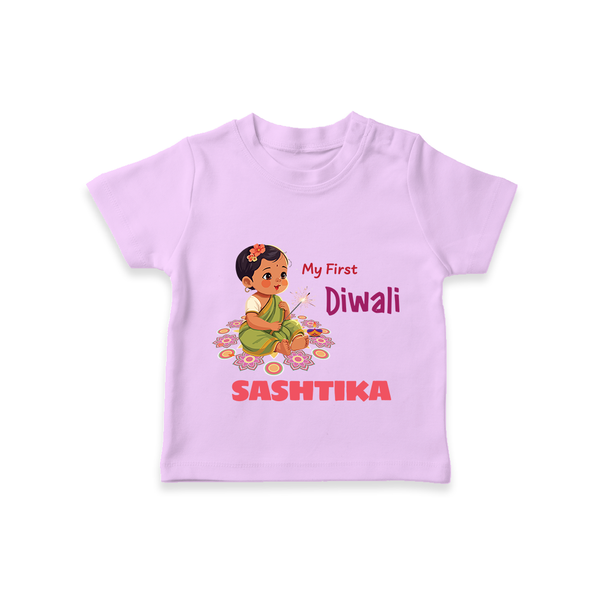 Happy Diwali | Little Light of the Celebration T-Shirt - LILAC - 0-5 Months Old (Chest 17")