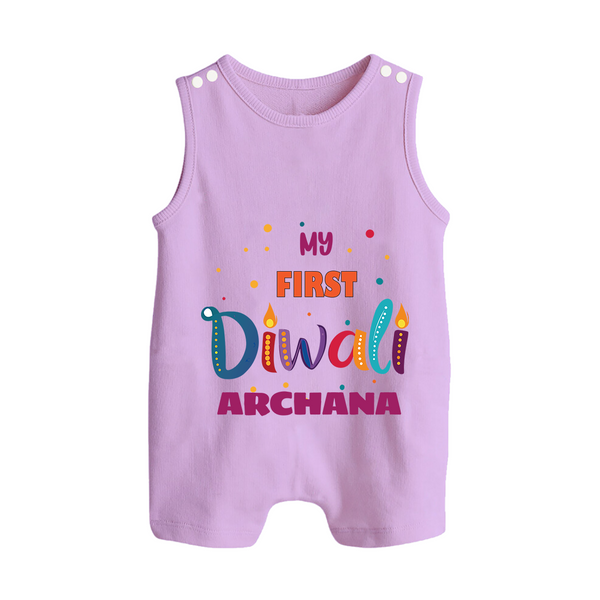 Happy Diwali | Crackers and Fun Celebration Romper Suit - LILAC - 0 - 5 Months Old (Chest 18")