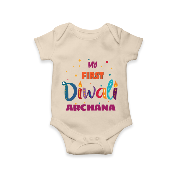 Happy Diwali | Crackers and Fun Celebration Romper - IVORY - New Born (Chest 14")