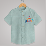 My First Diwali Personalized Shirt For Kids - ARCTIC BLUE - 0 - 6 Months Old (Chest 23")