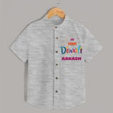 Happy Diwali | Crackers and Fun Celebration Shirt - GREY - 0 - 6 Months Old (Chest 23")