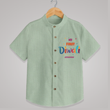 My First Diwali Personalized Shirt For Kids - MINT GREEN - 0 - 6 Months Old (Chest 23")