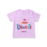 My First Diwali Personalized T-Shirt For Kids - LILAC - 0-5 Months Old (Chest 17")