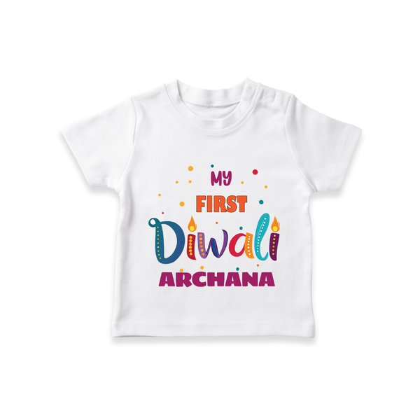Happy Diwali | Crackers and Fun Celebration T-Shirt - WHITE - 0-5 Months Old (Chest 17")