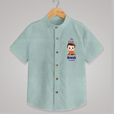 Personalized My First Diwali - Shirt For Boys - ARCTIC BLUE - 0 - 6 Months Old (Chest 23")