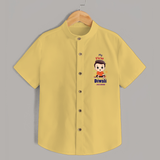 Personalized My First Diwali - Shirt For Boys - YELLOW - 0 - 6 Months Old (Chest 23")