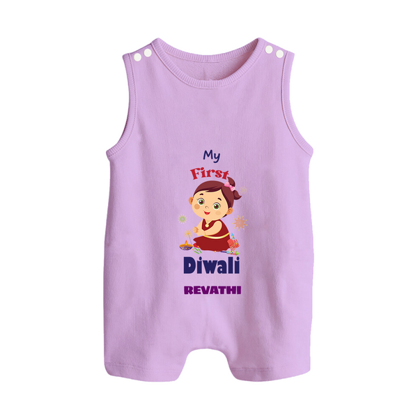 Happy Diwali | Little Firecracker Fun Romper Suit - LILAC - 0 - 5 Months Old (Chest 18")
