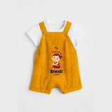 Personalized My First Diwali - Dungaree Set For Girls - CHROME YELLOW - 0 - 5 Months Old (Chest 18")