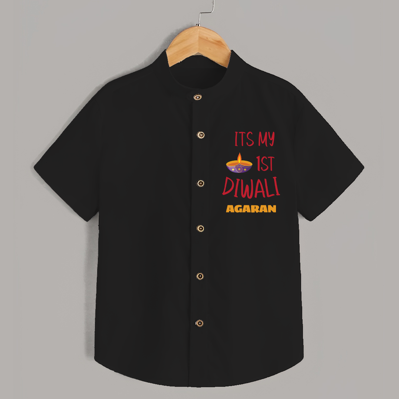 Happy Diwali | Lighting Up Our Lives Personalized Shirt - BLACK - 0 - 6 Months Old (Chest 23")