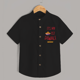 It's My First Diwali Personalized Shirt For kids - BLACK - 0 - 6 Months Old (Chest 23")