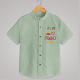 It's My First Diwali Personalized Shirt For kids - MINT GREEN - 0 - 6 Months Old (Chest 23")