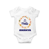 Happy Diwali | Explosively Cute Diwali Fun Romper - WHITE - New Born (Chest 14")