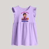 Happy Diwali | Tiny Diya Glow Celebration Baby Frock - LILAC - 0 - 3 Months Old (Chest 17")