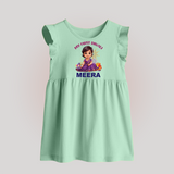 Happy Diwali | Tiny Diya Glow Celebration Baby Frock - MINT GREEN - 0 - 3 Months Old (Chest 17")