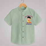 My First Diwali Personalized Diwali Themed Shirt For Boys - MINT GREEN - 0 - 6 Months Old (Chest 23")