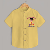 My First Diwali Personalized Diwali Themed Shirt For Boys - YELLOW - 0 - 6 Months Old (Chest 23")