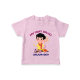 My First Diwali Personalized Diwali Themed T-Shirt For Boys - PINK - 0-5 Months Old (Chest 17")