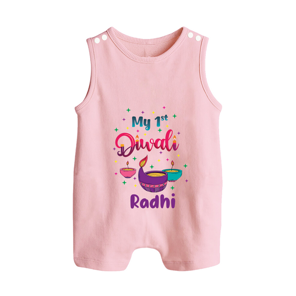 Happy Diwali | Little Pataka Celebration Romper Suit - BABY PINK - 0 - 5 Months Old (Chest 18")
