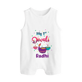 Happy Diwali | Little Pataka Celebration Romper Suit - WHITE - 0 - 5 Months Old (Chest 18")