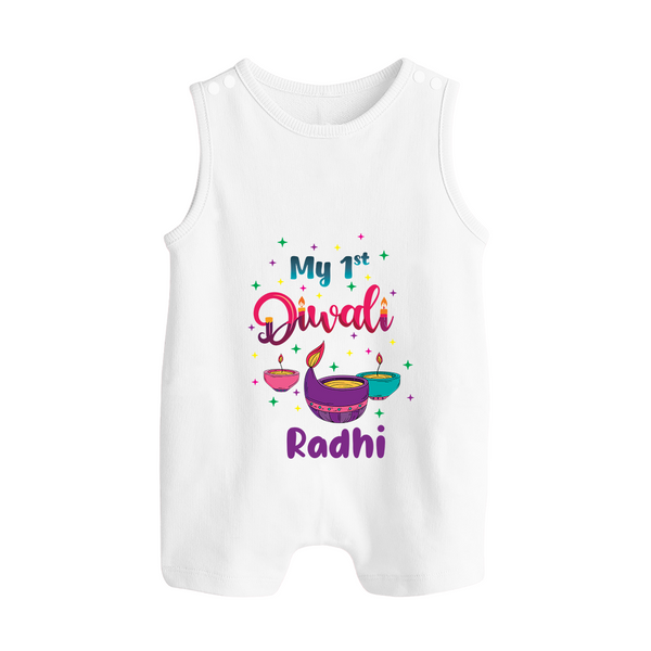 Happy Diwali | Little Pataka Celebration Romper Suit - WHITE - 0 - 5 Months Old (Chest 18")