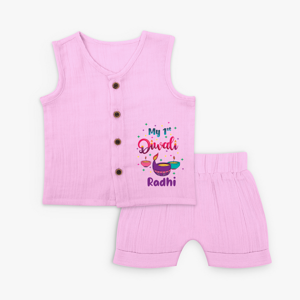 Happy Diwali | Little Pataka Celebration Jabla Set - BABY PINK - 0 - 3 Months Old (Chest 9.8")