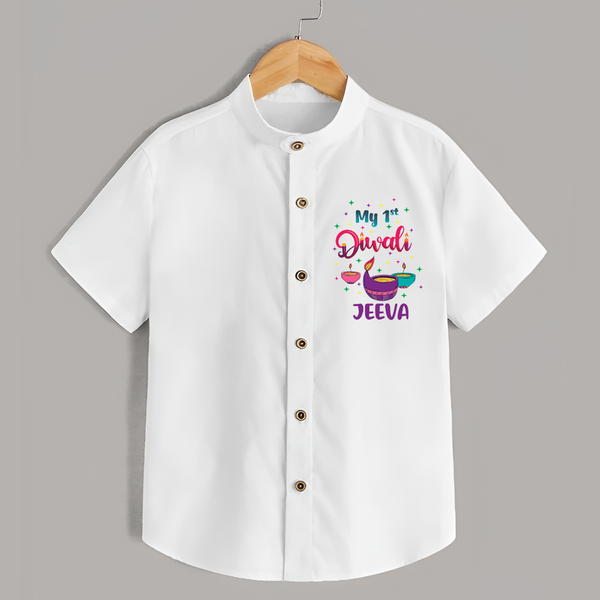 Happy Diwali | Little Pataka Celebration Shirt - WHITE - 0 - 6 Months Old (Chest 23")