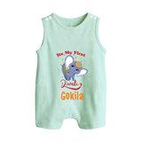 Happy Diwali | Sparkle and Fun Personalized Romper Suit - MINT GREEN - 0 - 5 Months Old (Chest 18")