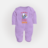 Happy Diwali | Sparkle and Fun Personalized Sleep Suit - LILAC - New Born (Chest 7.5")