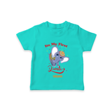 Its My First Diwali - Diwali Vibe Customized Kids T-Shirt - TEAL - 0-5 Months Old (Chest 17")