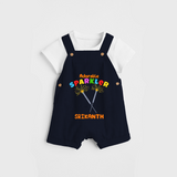 Adorable Sparkler - Customized Diwali Themed Dungaree Set - NAVY BLUE - 0 - 5 Months Old (Chest 18")