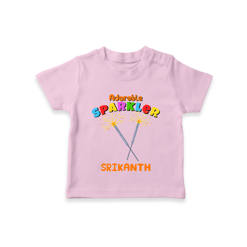 Adorable Sprakler - Customized Diwali Themed T-Shirt - PINK - 0 - 5 Months Old (Chest 17")