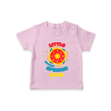 Little Ground Spinner - Customized Diwali Themed T-Shirt - PINK - 0 - 5 Months Old (Chest 17")