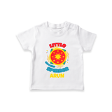 Little Ground Spinner - Customized Diwali Themed T-Shirt - WHITE - 0 - 5 Months Old (Chest 17")