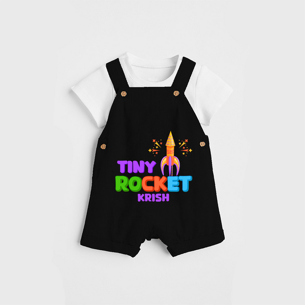 Tiny Rocket - Customized Diwali Themed Dungaree Set - BLACK - 0 - 5 Months Old (Chest 18")